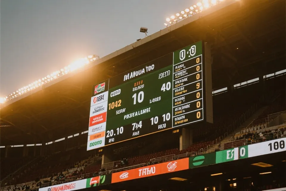 球场记分牌与积分榜概念图