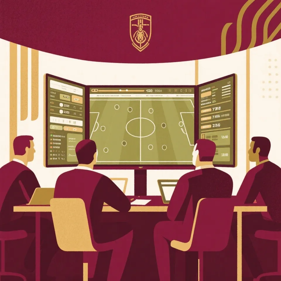 编辑团队与数据看板示意图